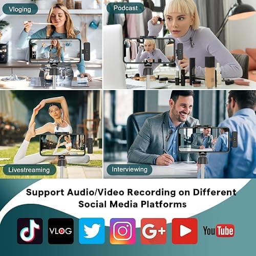MAYBESTA Wireless Mini Microphone for iPhone, Android Phone - Bluetooth Lavalier Lapel Mic for Audio Video Recording - Clip on Content Creator Microphones for YouTube Tiktok Podcast Vlogging thumbnail 9