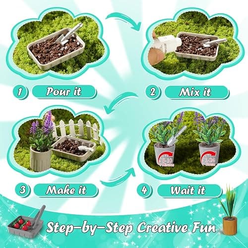 Make It Miniature Botanicals Kit - Mini Plants Collectibles with Flowers, Bouquets, Bonsai, Succulent, Garden, Wooden Display Stand - DIY Crafts Toy Gifts for Kids 6+, Collectors, Decoration thumbnail 4