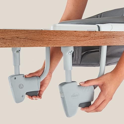 Chicco Hook-On High Chair for Babies and Toddlers, Portable, Rotating | Charcoal/Grey, baby highchair for ages 6-36 months, up to 37 lbs, folds flat, washable seat pad thumbnail 3