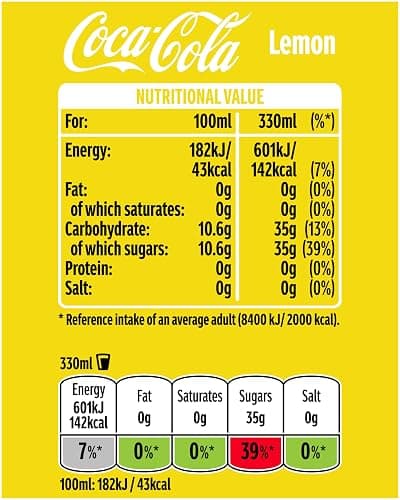 Coca Cola Classic Can Lemon 330 ml (Pack of 24) thumbnail 2