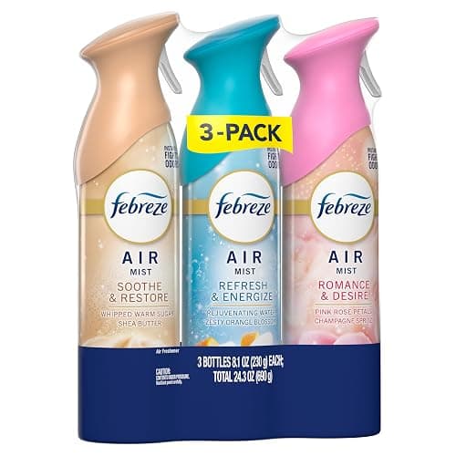 Febreze Air Mist, Air Freshener, Odor Fighting Room Spray, Deodorizer for Home Bathroom Kitchen Office Apartment, Soothe & Restore, Refresh & Energize, Romance & Desire Variety Pack, 8.1oz (Pack of 3) thumbnail 11