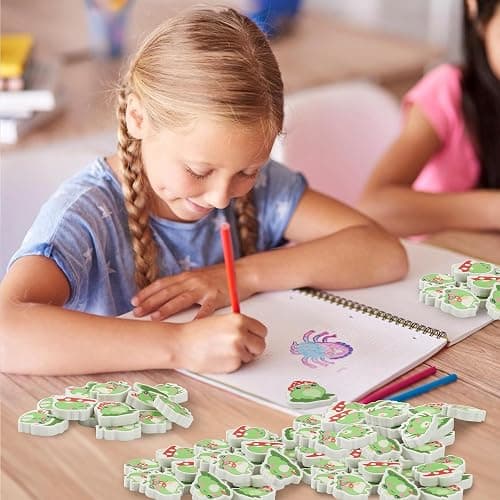 Yopyame 120PCS Frog Erasers Cute Animal Erasers Bulk Assorted Novelty Fun Pencil Eraser Puzzle Eraser Desk Pet School Carnival Reward Student Homework Prizes Gift Filling Party Favors thumbnail 4