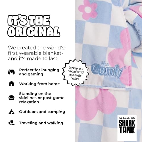 THE COMFY Original | Sherpa Lined Microfiber Fleece Wearable Blanket, Oversized Design with Hood and Pocket from Shark Tank thumbnail 2