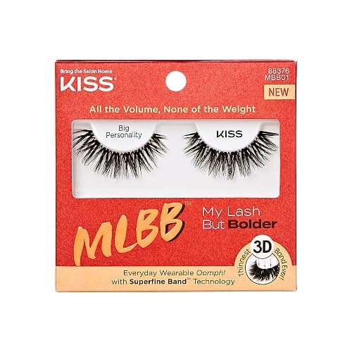 KISS My Lash But Bolder, False Eyelashes, 'Big Personality', 14mm, Includes 1 Pair, Easy to Apply, Reusable Lash Clusters - Image 1