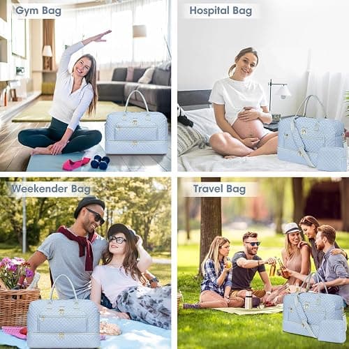Travel Duffle Bag Weekender for Women - Carry-On Overnight Bag Personal Item Bag with Shoe Compartment & Wet Pocket Large Weekend Tote Bags with Toiletry Bag Hospital Bags for Labor and Delivery thumbnail 6