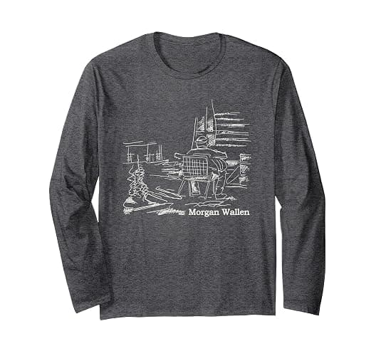 Official Morgan Wallen Illustrated Long Sleeve T-Shirt - Image 1