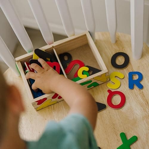 Melissa & Doug Deluxe Magnetic Letters and Numbers Set – 89 Wooden Alphabet Magnets & Numbers, Educational Learning Toys for Preschool Kids Ages 3+ thumbnail 8