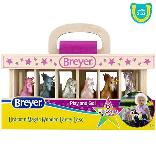 Breyer Unicorn Magic Wooden Carry Stable Playset with 6 Unicorns – Unicorn Gifts for Girls | Toys for Kids Ages 4–8 | Hand-Painted Horses in Carrying Case | Imaginative Play Set thumbnail 5