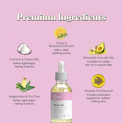 Her Fantasy Box Renew Her | Natural Rejuvenating Yoni Oil for Dark Spots, Ingrown Hair, and Skin Brightening - Nourishing, Moisturizing Formula for All Skin Types thumbnail 5