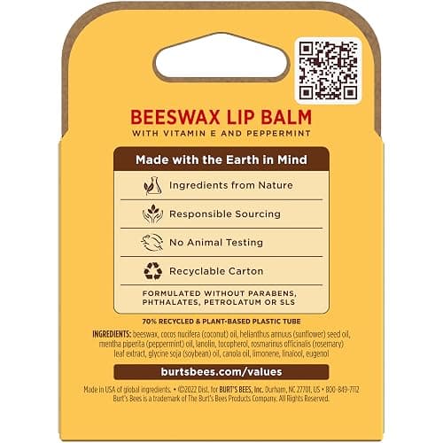Burt's Bees 100% Natural Moisturizing Lip Balm (Original Beeswax) thumbnail 8