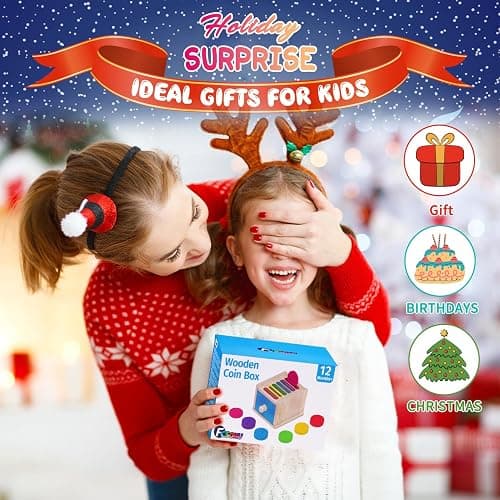 FCSONU Toddlers Montessori Coin Box Toys for 1 2 3 Year Old Boys Girls, Drawer Box Toy for Ages 2-4 Kids, Learning Color Sorting Sensory Toys, Easter Birthday Gifts for Baby 12-18 Months thumbnail 7