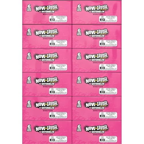 Now and Later Candy, Watermelon Flavor, 0.93 Ounce Bars (Pack Of 24) thumbnail 5