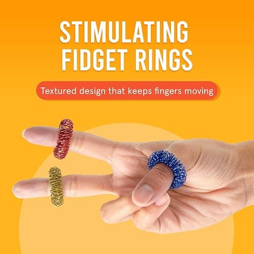 BunMo Spiky Sensory Rings 3pk – Acupressure Rings - Fidget Ring for Adults – Sensory Stimulation & Finger Comfort – Durable & Portable - Spiky Fidget Ring - Stocking Stuffers for Teen Boys thumbnail 2