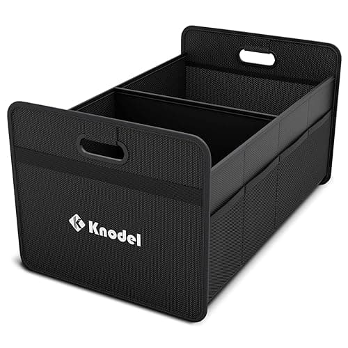 K KNODEL Car Trunk Organizer, Foldable Organizer for Car, Automotive Consoles & Organizers, Storage with Reinforced Handles (Medium, Black) - Black - Medium