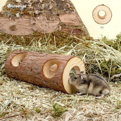 Niteangel Natural Wooden Hamster Mouse Tunnel Tube Toy Forest Hollow Tree Trunk thumbnail 6