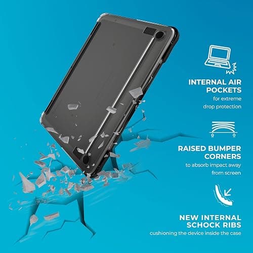 Gumdrop SlimTech Chromebook Case for 11.6 inch Dell Chromebook 3120 | 3110 | 3100 (2-in-1) Protective Sleek Snap On Hard Shell Laptop Cover for Kids Students School Work Office - Black thumbnail 5