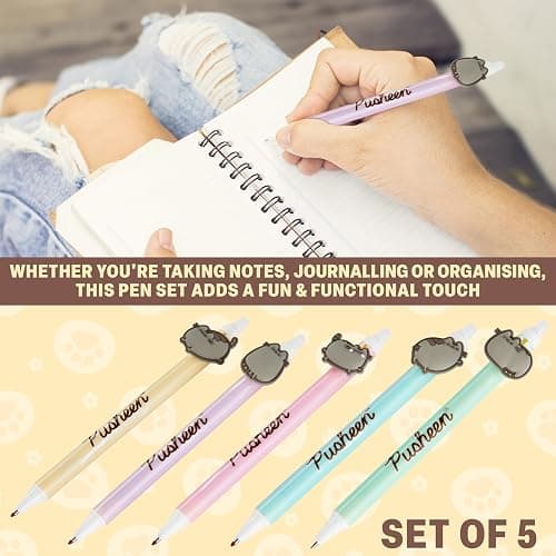 Get Trend Pusheen 5pcs Erasable Gel Ink Pens Cute Writing Pens for Kids Fun Stationery Set Kawaii Journaling Supplies Gift Set Cool Pen Gifts for Kids (Pusheen) thumbnail 3