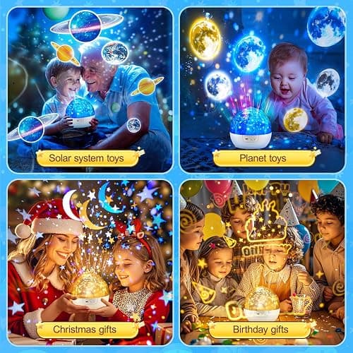 Solar System for Kids Projector Night Light, 360°Rotating+5 Films Planet Space Projector for Bedroom, Bright Night Light for Boys Room, Space Toys for Kids 3-5, Solar System Planet Toys for Boy Gifts thumbnail 6