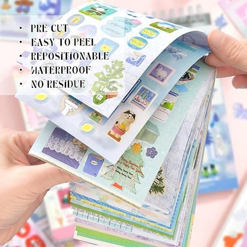40 Sheets Japanese Sticker Book – Junk Journal Supplies & Scrapbooking Embellishments | Kawaii Sticker Book for Planners, Junk Journals, Vision Board Supplies,Scrapbooks –Prayer Board Supplies thumbnail 7