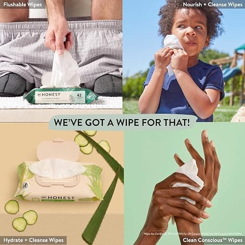 The Honest Company Clean Conscious Multi-Use Wipes Unscented Hypoallergenic Baby for Sensitive Skin 99% Water Plant-Based Compostable Geo Mood 288 Count thumbnail 5
