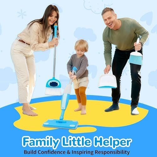 HWZ Kids Cleaning Set, Make Chores Fun! Real Working Toddler Cleaning Toy with Mini Spray Mop & Broom Dustpan Set, Pretend Play Montessori Housekeeping Toys, Ideal Gift for Girls Boys Age 3+ thumbnail 3