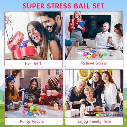 36 Pack Squishy Ball, Stress Balls Bulk for Adults, Mini Stress Balls, Anti-Anxiety and Fidget Balls to Relax, Birthday Gifts, Goodie Bag Stuffers thumbnail 7