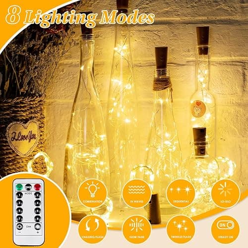 4 Pack Fairy Lights Battery Operated Twinkle Lights Remote Warm White | Total 132FT 400LED String Light, Timer & 8 Modes, Memory, Dimmable, Waterproof Battery Lights Indoor Outdoor Christmas Decor thumbnail 2
