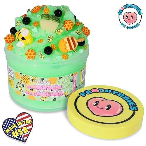Peachybbies Honeydew Boba Slush Slime, Made in USA Premium, 100% Authentic, 7 oz. ICEE, Scented for Kids, ASMR, Fidget Toys thumbnail 3