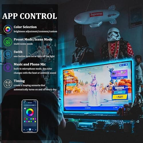 DAYBETTER TV LED Backlights, 8.2ft TV Light Strip for 32inch TV LED Strip Lights USB with Remote, LED Lights Music Sync RGB for Gaming Bedroom Room HDTV Mood Lighting Indoor thumbnail 3