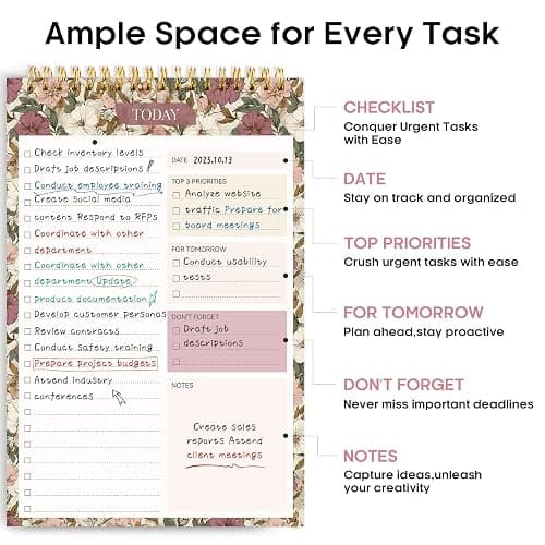 To Do List Pad - To Do List Notebook for Work with 52 Sheets, Undated Daily Planner Perfect for Daily Tasks and Goal Setting, To Do List Notepad Suitable for Office, Home and School - Mauve Muse thumbnail 3