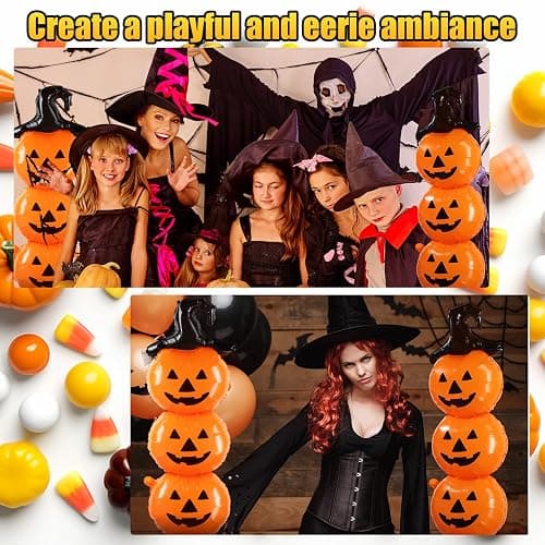 Liliful 2 PCS Scary Halloween Balloons Decorations Set - 31.5 Inch Foil Halloween Pumpkin Balloons for Holiday Birthday Party Supplies, Orange thumbnail 7