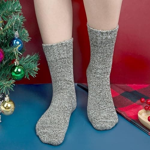 Loritta Wool Socks for Women Warm Winter Socks Knit Crew Calf Hiking Boot Sock Stocking Stuffers Gifts thumbnail 2