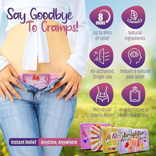 Period Heating Pad for Cramps – Period Kit for Teens, Tweens, Girls, and Women Essentials -Period Stuff -Disposable Heating Patches for Menstrual Cramp Pain Relief, Portable Heat Therapy thumbnail 6