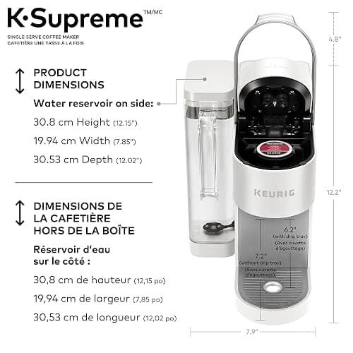 Keurig K-Supreme Single Serve K-Cup Pod Coffee Maker, With MultiStream Technology, White thumbnail 8