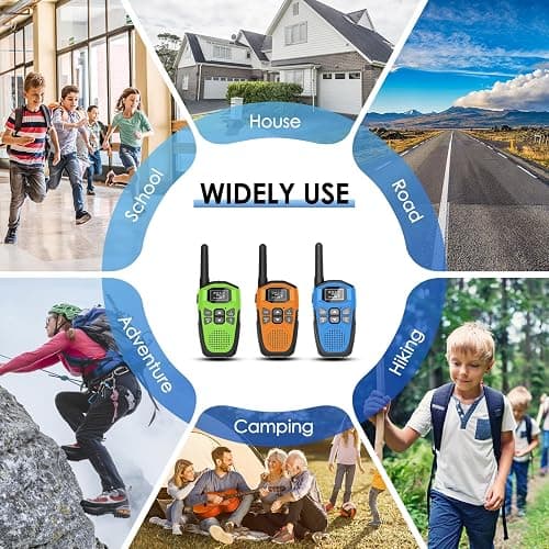 Walkie Talkies Long Range for Kids Adults 3 Pack, DURLK Rechargeable Walky Talky 2 Way Radios 22 Channels with 1200mAh Li-ion Battery,LED Flashlight,Type-C Cable for Outdoor Camping Hiking Trip thumbnail 6