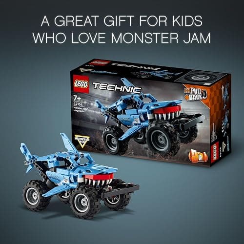 LEGO Technic Monster Jam Megalodon Building Set, 2 in 1 Pull Back Shark Truck to Lusca Low Racer Car Toy, DIY Building Toy Ideas for Outdoor Play for Kids, Boys, and Girls Ages 7 and Up, 42134 thumbnail 6