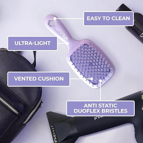 FHI HEAT UNbrush Wet & Dry Vented Detangling Hair Brush, Lilac Light Purple thumbnail 6