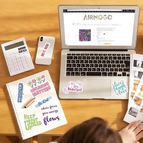 Motivational Stickers 300 Pcs Inspirational Sticker Pack, Waterproof Vinyl Stickers for Water Bottles Scrapbook Laptop Journal Skateboard Diary Luggage Suitcases Guitar Notebook Binder Cup Kindle etc thumbnail 2