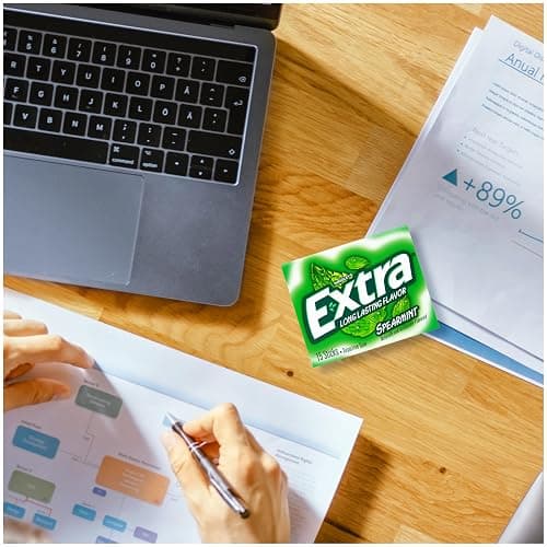 Extra Gum Spearmint Sugarfree Gum Bulk, Individually Wrapped, Perfect for Fresh Breath at School, Work, and Travel 15 Count, Pack of 10 thumbnail 7