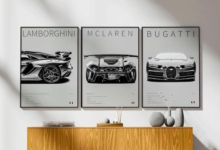 dazongweihan 9pcs Super Car Posters for Boys Room, Racing Car Wall Art for Men Guys,Sports Car Wall Decor, Race Cars Pictures Wall Decor for Bedroom Dorm Man Cave(Unframed,8x12inch) (X1) thumbnail 4