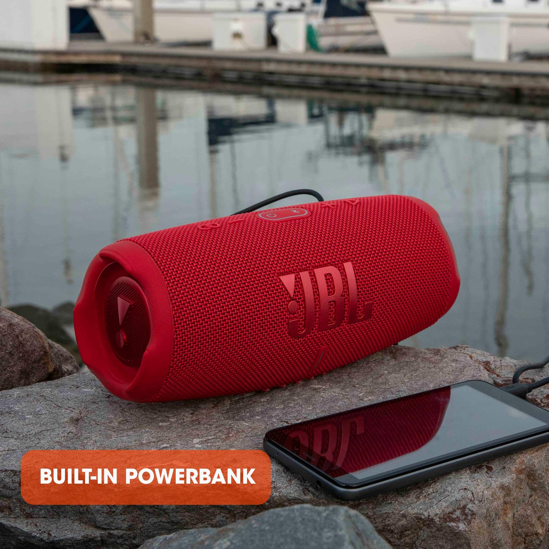 JBL Charge 5 - Portable Bluetooth Speaker with Deep Bass, IP67 Waterproof and Dustproof, 20 Hours of Playtime, in Pink thumbnail 7