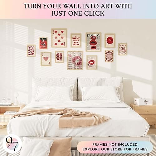 97 Decor Vintage Downtown Girl Room Decor - Y2k Posters For Room Aesthetic Pictures, Cute Y2k Room Decor 2000s Prints, Retro Red Wall Art For Teen Girls College Dorm Bedroom Decorations (Unframed) thumbnail 3