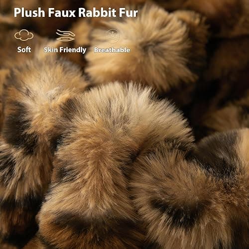 LIFEREVO Cheetah Print Luxury Fluffy Faux Rabbit Fur Throw 50x60, Brown | Leopard Print Plush Bubble Blanket for Bed Couch Sofa, Decorative Soft Furry Lap Throw for Bedroom Living Room Office thumbnail 7