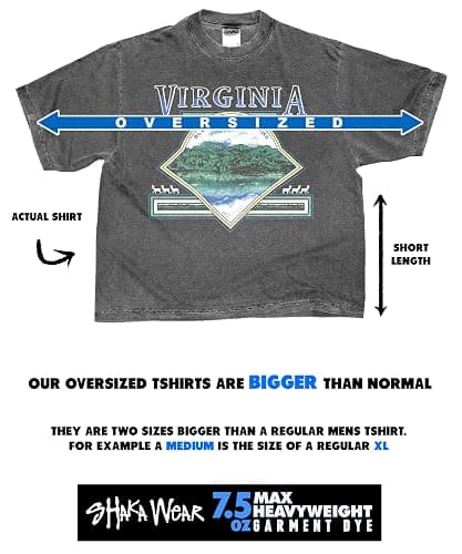 Washed Shaka Wear Drop Shoulder 7.5 oz Heavyweight Graphic Tshirt Vintage Thick Boxy & Oversized Baggy Fit thumbnail 4