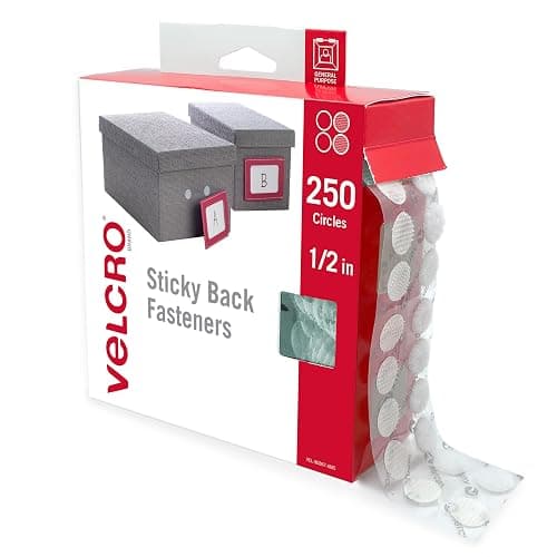 VELCRO Brand Dots with Adhesive, White, Small 1/2 in Circles, 250 Pk - Image 1