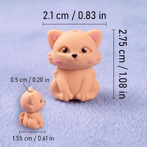 HOODIE CHARMS® Happy Cat Hoodie Charms – for Hoodie Drawstrings, Joggers & Shoelaces – Soft, Washable & Noise-Free – Includes 2 Charms, 2 Metal Claws thumbnail 9