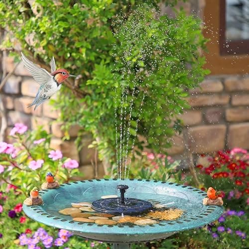 AMZtime Solar Fountain Novel Solar Water Fountain with 6 Nozzles Solar Powered Water Fountain Pump, Solar Water Feature for Outdoor Garden, Pond, Swimming Pool, and Bird Bath thumbnail 2
