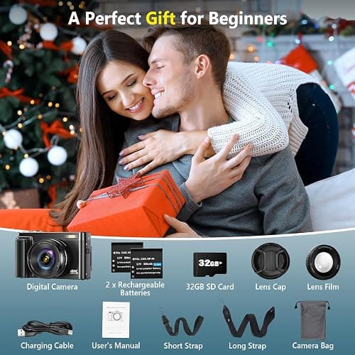 4K Digital Camera for Photography Autofocus, Upgraded 64MP WiFi Vlogging Camera for YouTube with 3" 180° Flip Screen, 16X Zoom, Compact Travel Cameras for Beginners with 32GB Card, 2 Batteries, Black - Black thumbnail 7