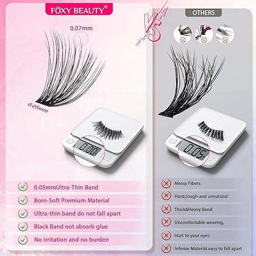 Waltz Lash Clusters Kit - Lash Clusters Lash Extension Kit with Bond and Seal Eyelash Cluster 20D30D40D50D-0.07D Cluster Eyelash Extensions Eyelash Extension Kit DIY at Home - Waltz thumbnail 6
