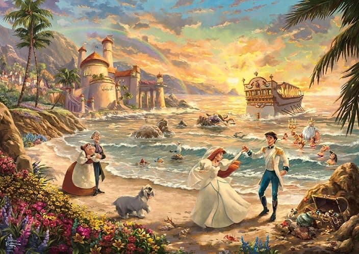 Schmidt 58036 Thomas Kinkade, Disney, The Little Mermaid Celebration of Love, Puzzle da 1000 Pezzi thumbnail 7
